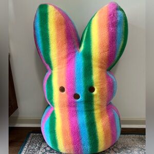 PEEPS 36” Jumbo Rainbow Stripe Easter Bunny Plush Body Pillow Stuffed Animal